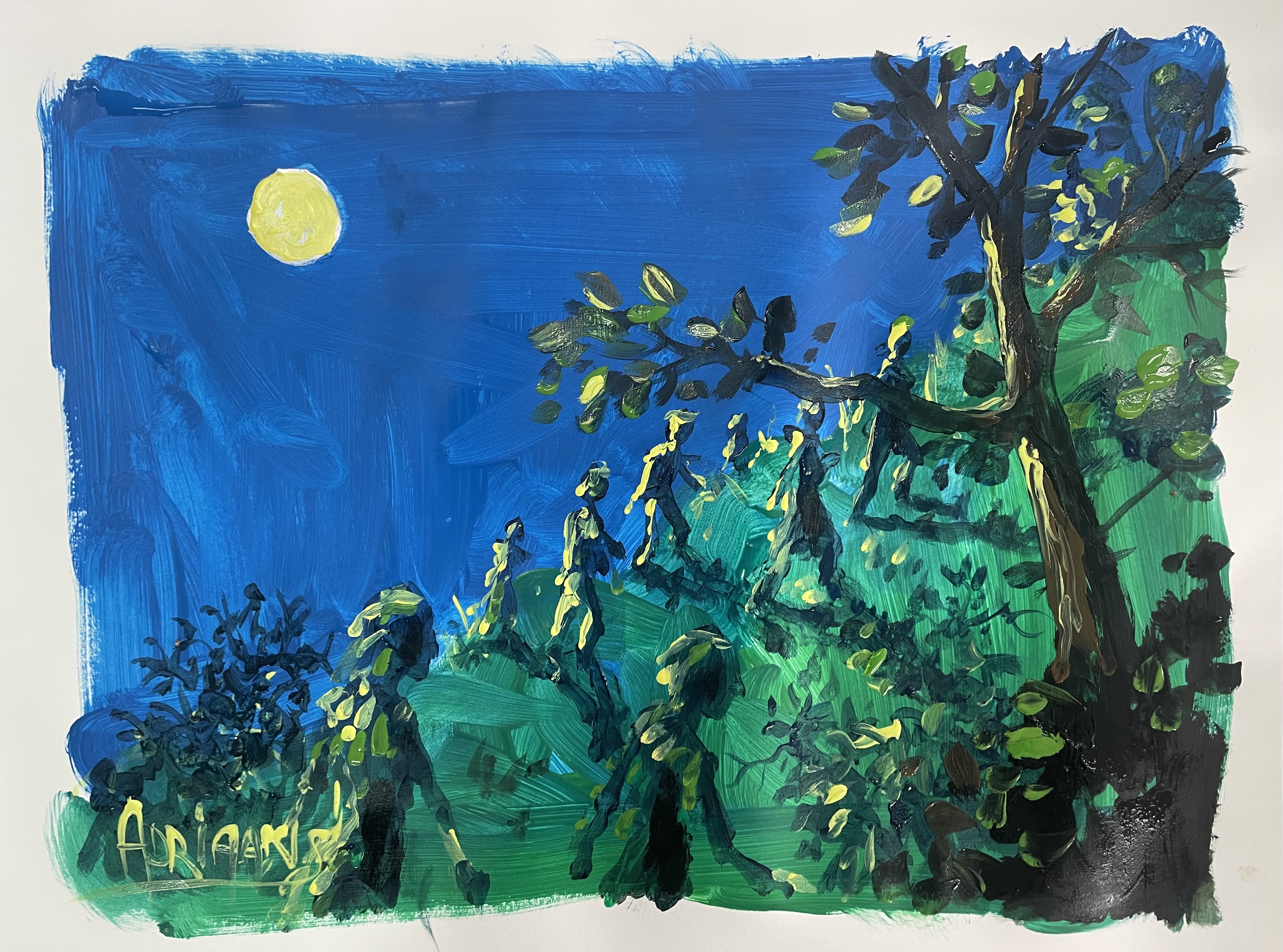 Ser de montanha, tribe climnbing Pico in the night