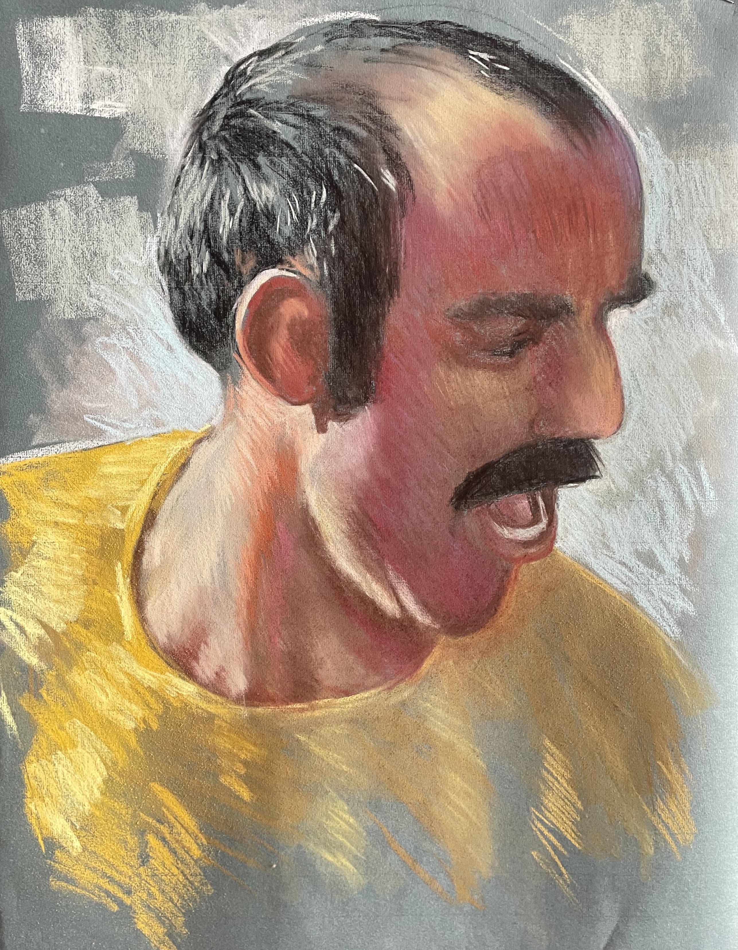 Study in pastel of a man's head