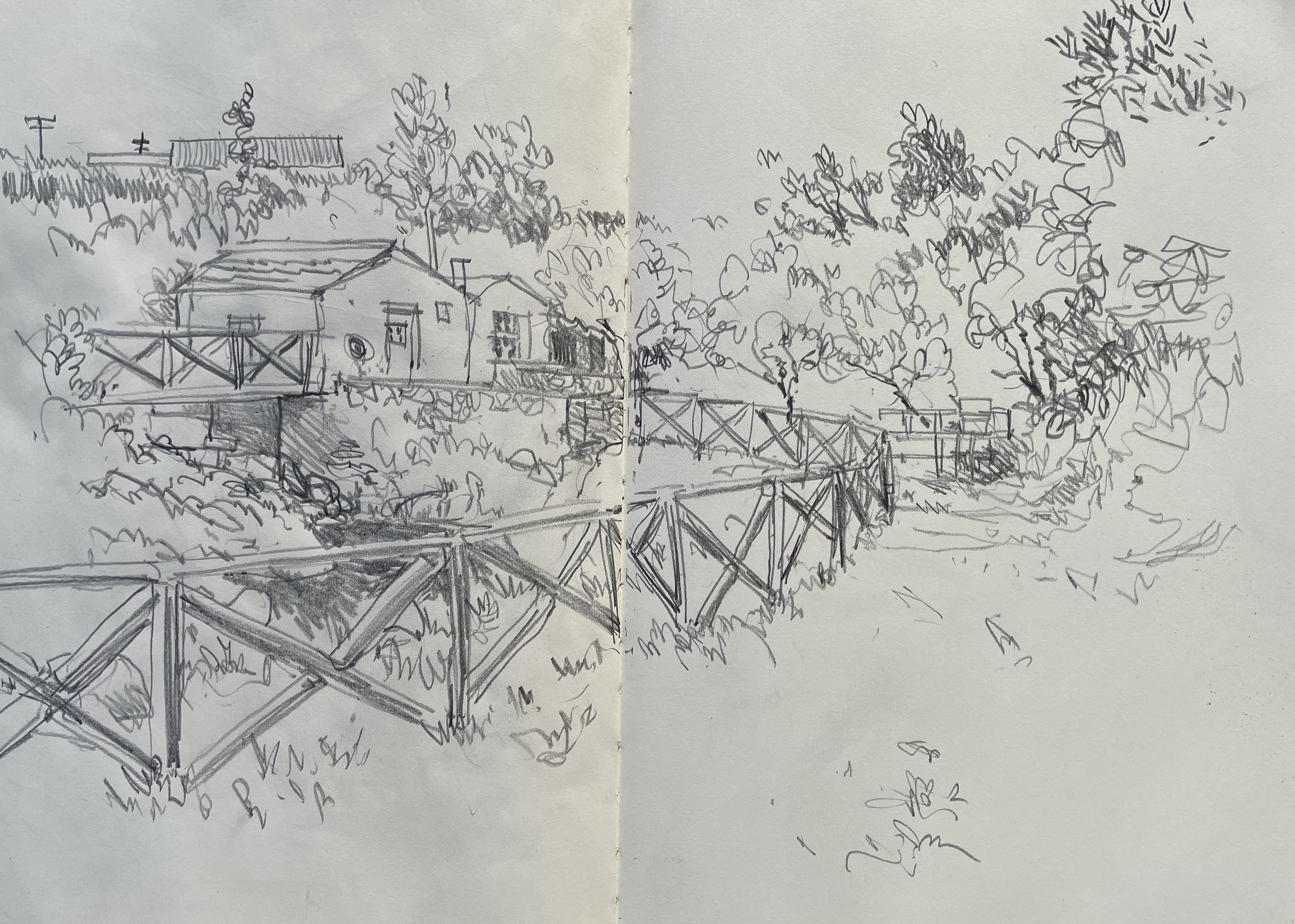 Waterfall with mills near cruzal 