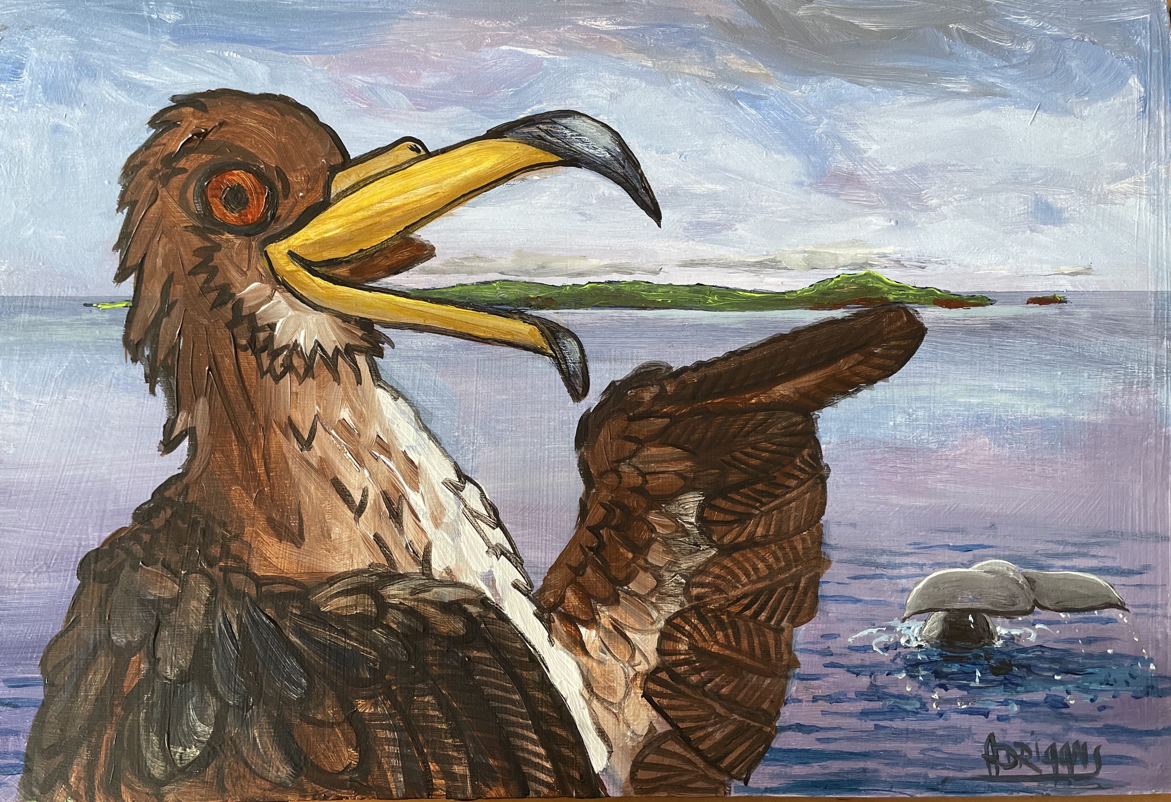 João Cagarro with Graciosa at the horizon